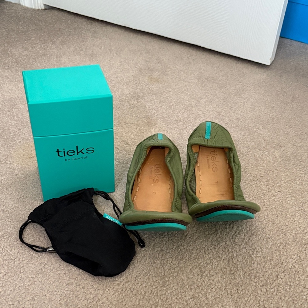 Tieks Olive Green Ballet Flats